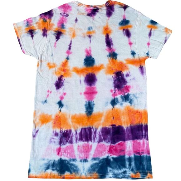 Fruit of the Loom size small colorful tie dye short sleeve white vneck shirt - Picture 4 of 9